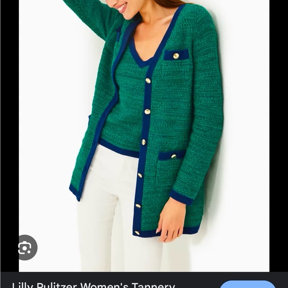 Lilly Pulitzer Green and Blue Sweater Set - Picture 2 of 3